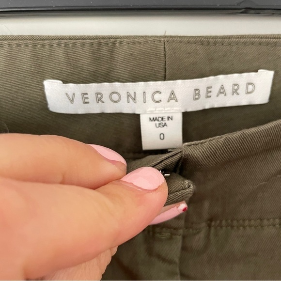Veronica Beard Army Green Coach Cuffed Pants - Picture 3 of 11